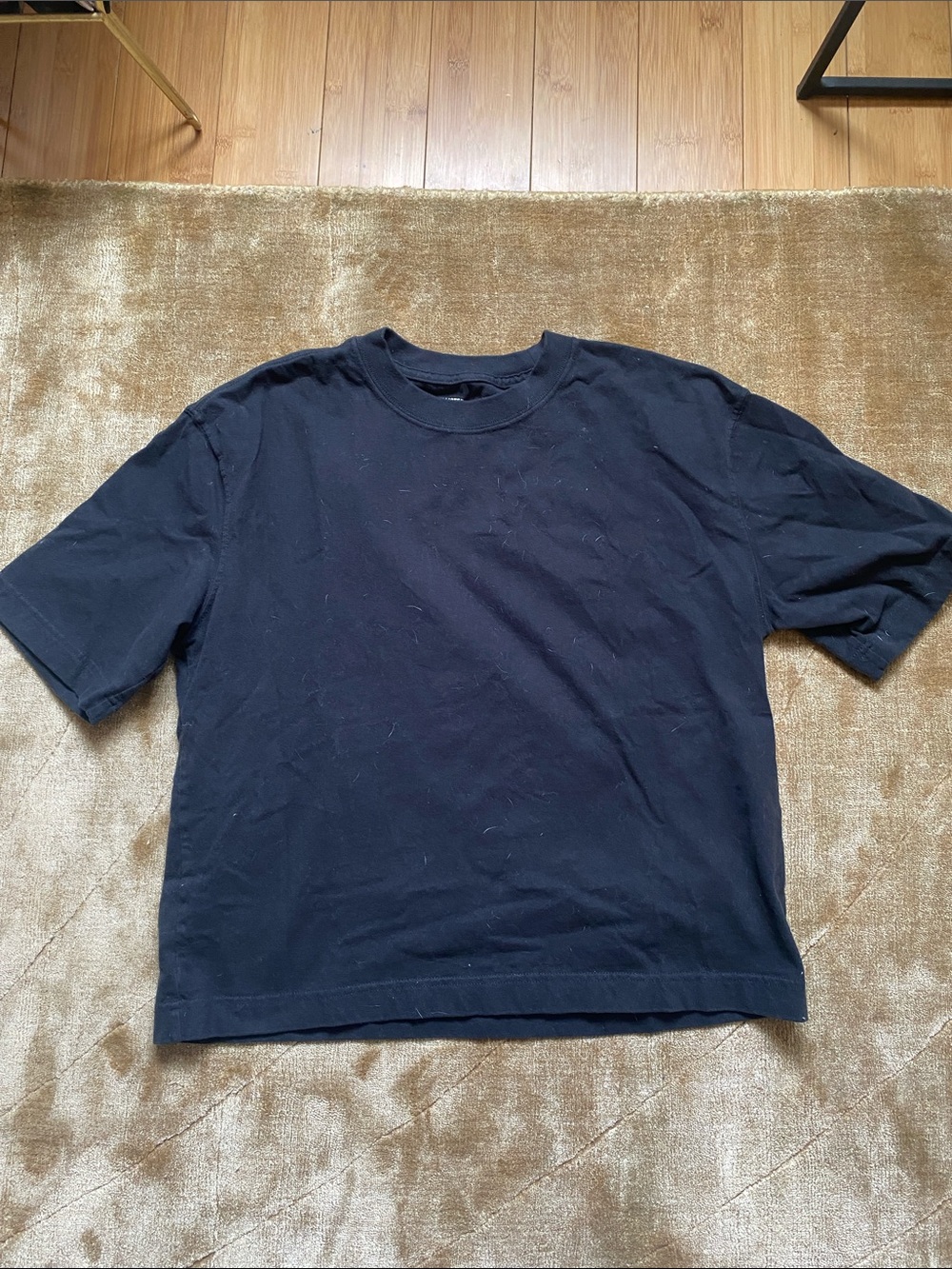 Hollister Black Crewneck heavyweight boxy crop fit Tee